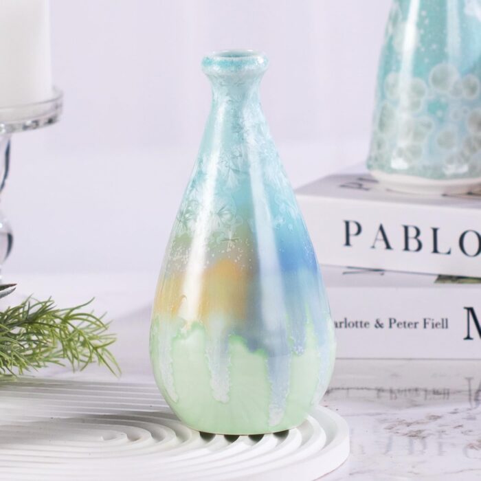 KAMMAK Colored Ceramic Vase, Beautiful Hand-Painted Decorative Vase, Modern Art Porcelain Vase for Flower Mantle Dining Table Centerpiece, Entryway Living Room Wedding...