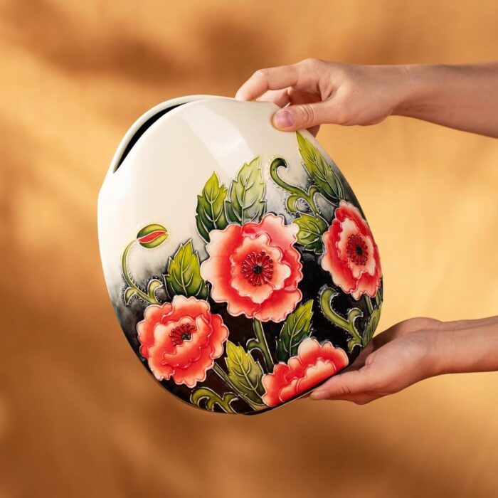 KAMMAK Colored Ceramic Vase, Beautiful Hand-Painted Decorative Vase, Modern Art Porcelain Vase for Flower Mantle Dining Table Centerpiece, Entryway Living Room Wedding...
