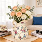 KAMMAK Colored Ceramic Vase, Beautiful Hand-Painted Decorative Vase, Modern Art Porcelain Vase for Flower Mantle Dining Table Centerpiece, Entryway Living Room Wedding...