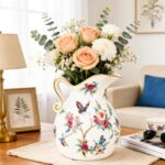 KAMMAK Colored Ceramic Vase, Beautiful Hand-Painted Decorative Vase, Modern Art Porcelain Vase for Flower Mantle Dining Table Centerpiece, Entryway Living Room Wedding...