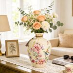 KAMMAK Colored Ceramic Vase, Beautiful Hand-Painted Decorative Vase, Modern Art Porcelain Vase for Flower Mantle Dining Table Centerpiece, Entryway Living Room Wedding...