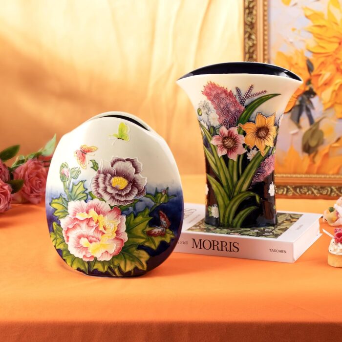 KAMMAK Colored Ceramic Vase, Beautiful Hand-Painted Decorative Vase, Modern Art Porcelain Vase for Flower Mantle Dining Table Centerpiece, Entryway Living Room Wedding...