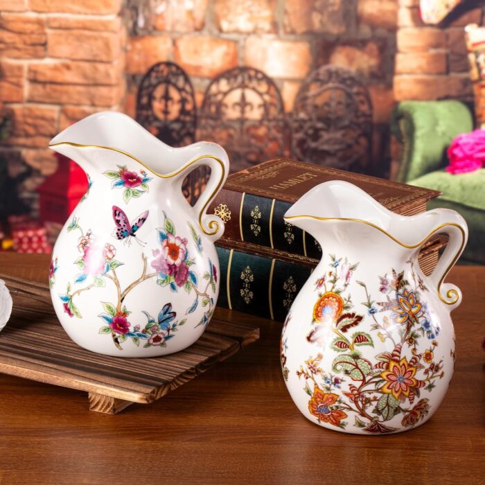 KAMMAK Colored Ceramic Vase, Beautiful Hand-Painted Decorative Vase, Modern Art Porcelain Vase for Flower Mantle Dining Table Centerpiece, Entryway Living Room Wedding...