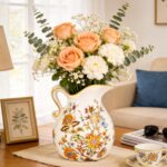 KAMMAK Colored Ceramic Vase, Beautiful Hand-Painted Decorative Vase, Modern Art Porcelain Vase for Flower Mantle Dining Table Centerpiece, Entryway Living Room Wedding...