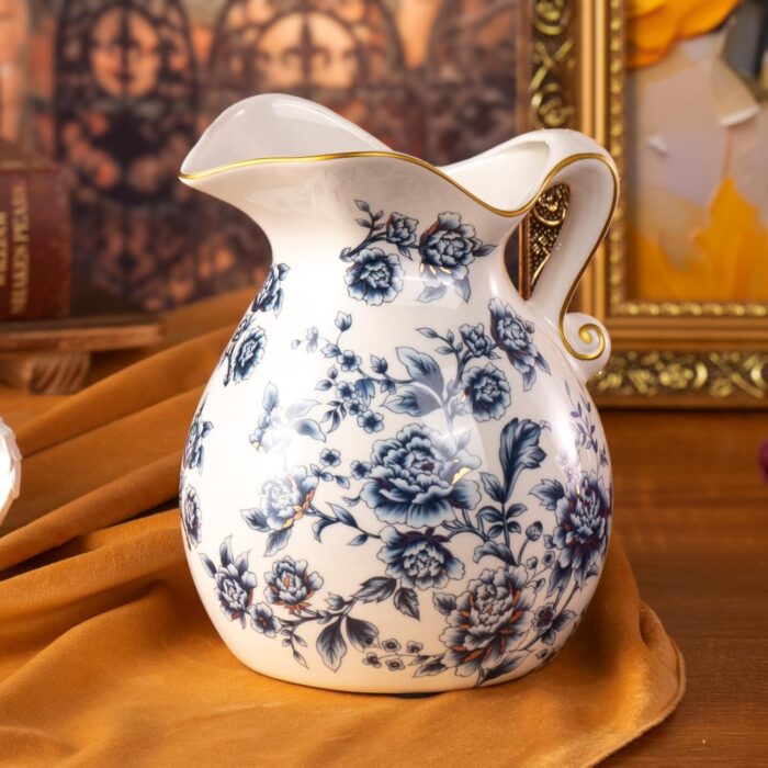KAMMAK Colored Ceramic Vase, Beautiful Hand-Painted Decorative Vase, Modern Art Porcelain Vase for Flower Mantle Dining Table Centerpiece, Entryway Living Room Wedding...