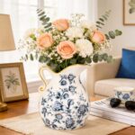 KAMMAK Colored Ceramic Vase, Beautiful Hand-Painted Decorative Vase, Modern Art Porcelain Vase for Flower Mantle Dining Table Centerpiece, Entryway Living Room Wedding...