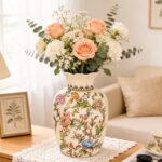 KAMMAK Colored Ceramic Vase, Beautiful Hand-Painted Decorative Vase, Modern Art Porcelain Vase for Flower Mantle Dining Table Centerpiece, Entryway Living Room Wedding...