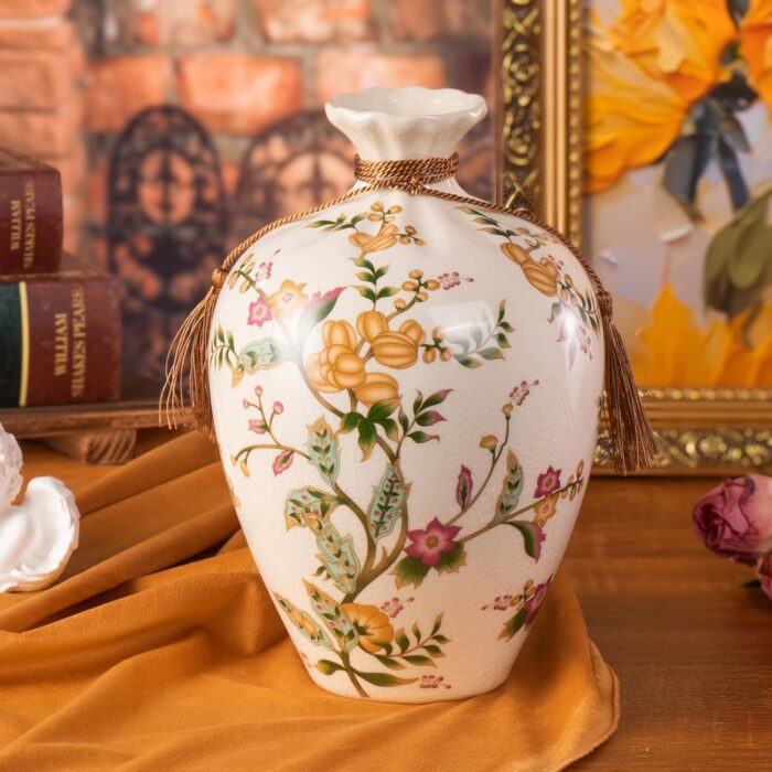 KAMMAK Colored Ceramic Vase, Beautiful Hand-Painted Decorative Vase, Modern Art Porcelain Vase for Flower Mantle Dining Table Centerpiece, Entryway Living Room Wedding...