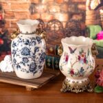 KAMMAK Colored Ceramic Vase, Beautiful Hand-Painted Decorative Vase, Modern Art Porcelain Vase for Flower Mantle Dining Table Centerpiece, Entryway Living Room Wedding...
