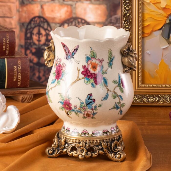 KAMMAK Colored Ceramic Vase, Beautiful Hand-Painted Decorative Vase, Modern Art Porcelain Vase for Flower Mantle Dining Table Centerpiece, Entryway Living Room Wedding...