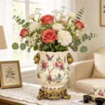 KAMMAK Colored Ceramic Vase, Beautiful Hand-Painted Decorative Vase, Modern Art Porcelain Vase for Flower Mantle Dining Table Centerpiece, Entryway Living Room Wedding...