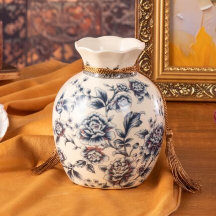 KAMMAK Colored Ceramic Vase, Beautiful Hand-Painted Decorative Vase, Modern Art Porcelain Vase for Flower Mantle Dining Table Centerpiece, Entryway Living Room Wedding...