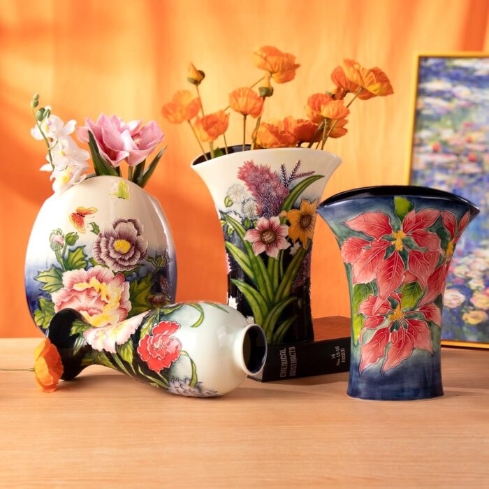 KAMMAK Colored Ceramic Vase, Beautiful Hand-Painted Decorative Vase, Modern Art Porcelain Vase for Flower Mantle Dining Table Centerpiece, Entryway Living Room Wedding...