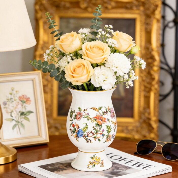 KAMMAK Colored Ceramic Vase, Beautiful Hand-Painted Decorative Vase, Modern Art Porcelain Vase for Flower Mantle Dining Table Centerpiece, Entryway Living Room Wedding...