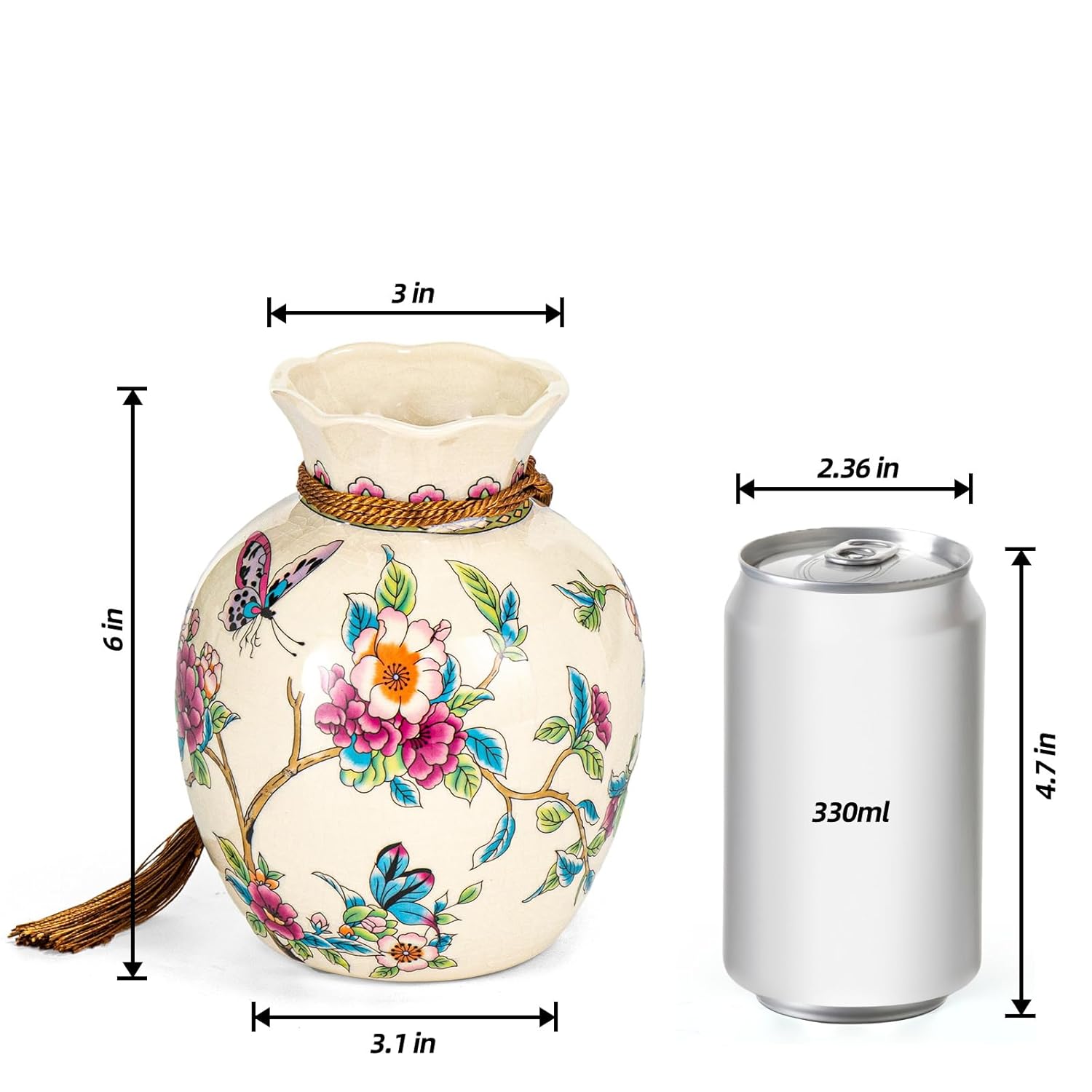 KAMMAK 8HPLZ040 ceramic vase front view in product description