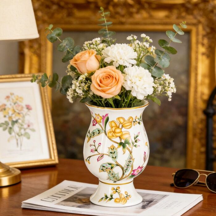 KAMMAK Colored Ceramic Vase, Beautiful Hand-Painted Decorative Vase, Modern Art Porcelain Vase for Flower Mantle Dining Table Centerpiece, Entryway Living Room Wedding...