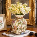 KAMMAK Colored Ceramic Vase, Beautiful Hand-Painted Decorative Vase, Modern Art Porcelain Vase for Flower Mantle Dining Table Centerpiece, Entryway Living Room Wedding...