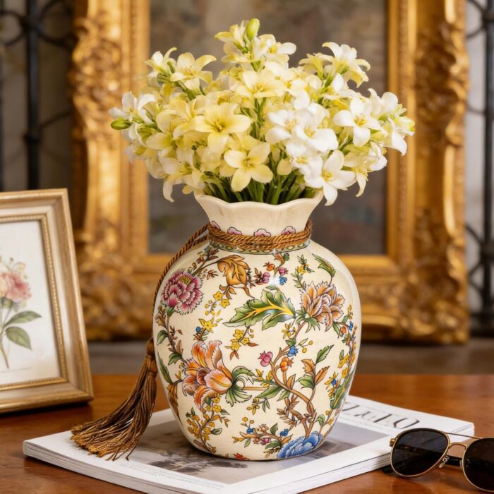 KAMMAK Colored Ceramic Vase, Beautiful Hand-Painted Decorative Vase, Modern Art Porcelain Vase for Flower Mantle Dining Table Centerpiece, Entryway Living Room Wedding...