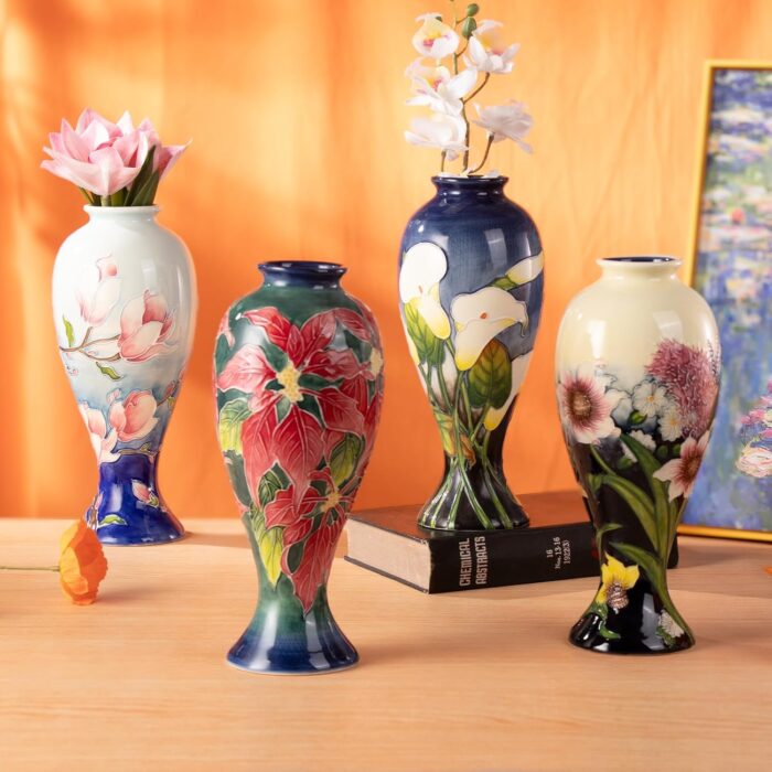 KAMMAK Colored Ceramic Vase, Beautiful Hand-Painted Decorative Vase, Modern Art Porcelain Vase for Flower Mantle Dining Table Centerpiece, Entryway Living Room Wedding...