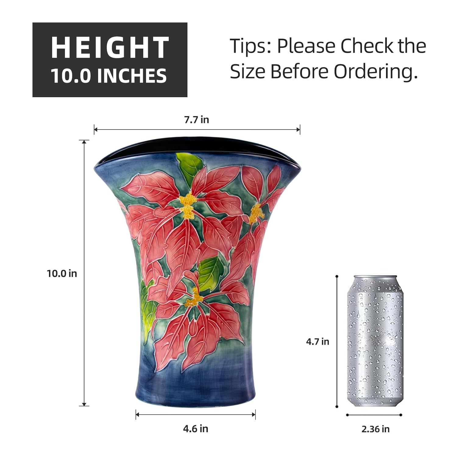 KAMMAK 8HPYZF026 ceramic vase front view in product description
