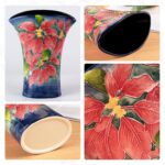 KAMMAK Colored Ceramic Vase, Beautiful Hand Painted Decorative Vase, Modern Art Porcelain Vase for Flower Mantle Dining Table Centerpiece, Entryway Living Room Wedding... KAMMAK 8HPYZF026 ceramic vase shape and proportion detail image 3