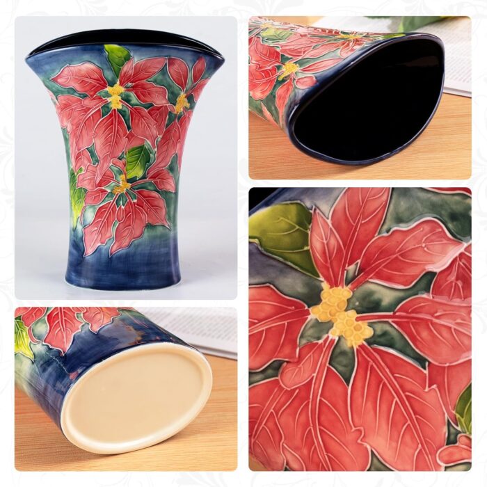 KAMMAK Colored Ceramic Vase, Beautiful Hand Painted Decorative Vase, Modern Art Porcelain Vase for Flower Mantle Dining Table Centerpiece, Entryway Living Room Wedding... KAMMAK 8HPYZF026 ceramic vase shape and proportion detail image 3