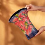 KAMMAK Colored Ceramic Vase, Beautiful Hand Painted Decorative Vase, Modern Art Porcelain Vase for Flower Mantle Dining Table Centerpiece, Entryway Living Room Wedding... KAMMAK 8HPYZF026 ceramic vase close-up material texture detail image 4