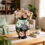 KAMMAK Colored Ceramic Vase, Beautiful Hand-Painted Decorative Vase, Modern Art Porcelain Vase for Flower Mantle Dining Table Centerpiece, Entryway Living Room Wedding...