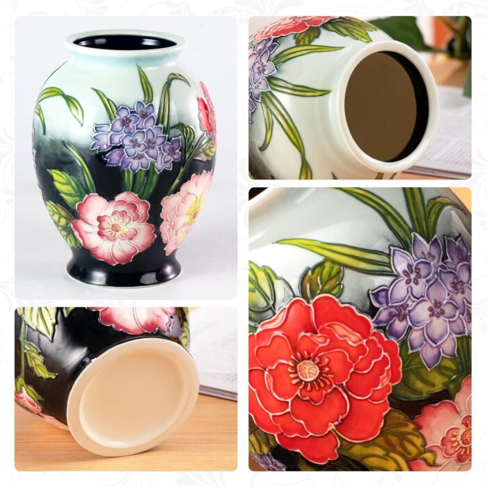 KAMMAK Colored Ceramic Vase, Beautiful Hand-Painted Decorative Vase, Modern Art Porcelain Vase for Flower Mantle Dining Table Centerpiece, Entryway Living Room Wedding...