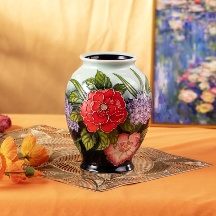 KAMMAK Colored Ceramic Vase, Beautiful Hand-Painted Decorative Vase, Modern Art Porcelain Vase for Flower Mantle Dining Table Centerpiece, Entryway Living Room Wedding...