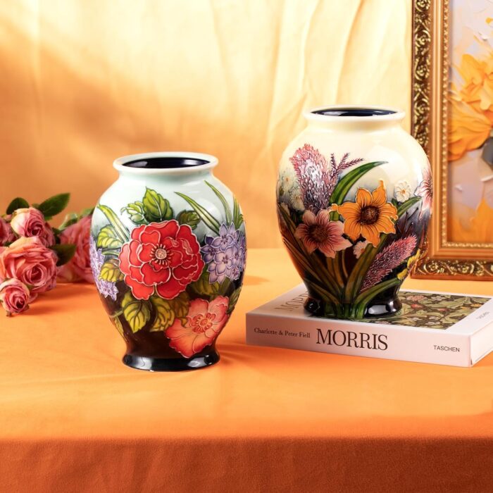 KAMMAK Colored Ceramic Vase, Beautiful Hand-Painted Decorative Vase, Modern Art Porcelain Vase for Flower Mantle Dining Table Centerpiece, Entryway Living Room Wedding...