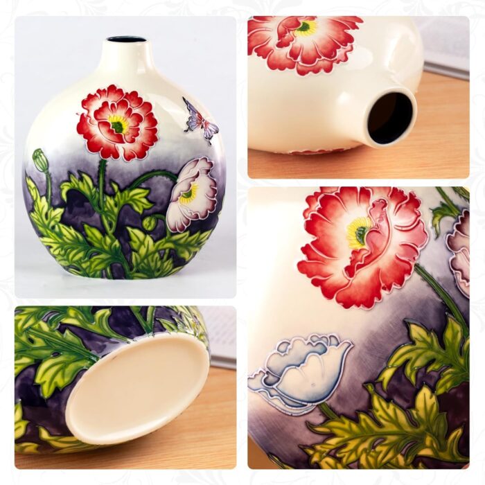 KAMMAK Colored Ceramic Vase, Beautiful Hand-Painted Decorative Vase, Modern Art Porcelain Vase for Flower Mantle Dining Table Centerpiece, Entryway Living Room Wedding...