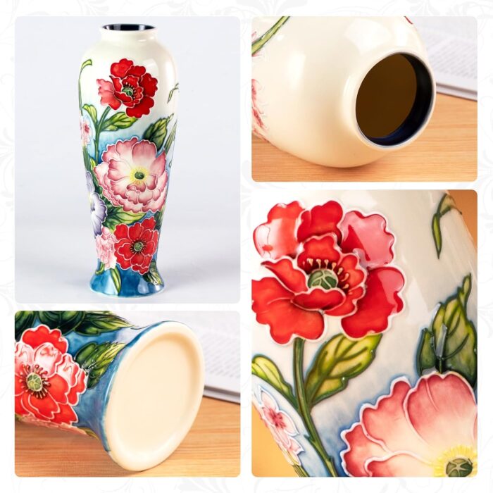 KAMMAK Colored Ceramic Vase, Beautiful Hand-Painted Decorative Vase, Modern Art Porcelain Vase for Flower Mantle Dining Table Centerpiece, Entryway Living Room Wedding...