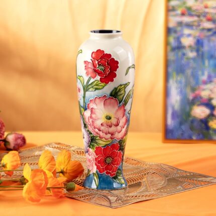 KAMMAK Colored Ceramic Vase, Beautiful Hand-Painted Decorative Vase, Modern Art Porcelain Vase for Flower Mantle Dining Table Centerpiece, Entryway Living Room Wedding...