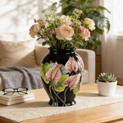 KAMMAK Colored Ceramic Vase, Beautiful Hand-Painted Decorative Vase, Modern Art Porcelain Vase for Flower Mantle Dining Table Centerpiece, Entryway Living Room Wedding...