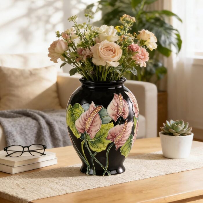 KAMMAK Colored Ceramic Vase, Beautiful Hand-Painted Decorative Vase, Modern Art Porcelain Vase for Flower Mantle Dining Table Centerpiece, Entryway Living Room Wedding...