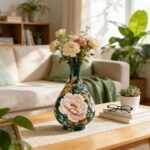 KAMMAK Colored Ceramic Vase, Beautiful Hand-Painted Decorative Vase, Modern Art Porcelain Vase for Flower Mantle Dining Table Centerpiece, Entryway Living Room Wedding...