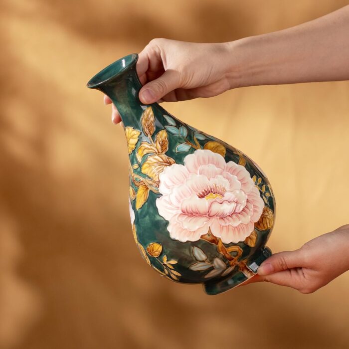 KAMMAK Colored Ceramic Vase, Beautiful Hand-Painted Decorative Vase, Modern Art Porcelain Vase for Flower Mantle Dining Table Centerpiece, Entryway Living Room Wedding...