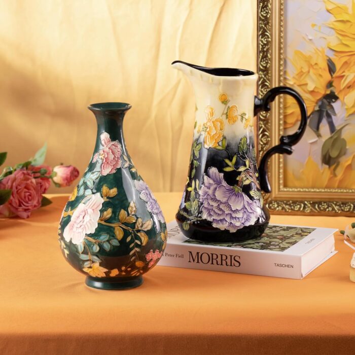 KAMMAK Colored Ceramic Vase, Beautiful Hand-Painted Decorative Vase, Modern Art Porcelain Vase for Flower Mantle Dining Table Centerpiece, Entryway Living Room Wedding...