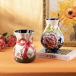 KAMMAK Colored Ceramic Vase, Beautiful Hand-Painted Decorative Vase, Modern Art Porcelain Vase for Flower Mantle Dining Table Centerpiece, Entryway Living Room Wedding...