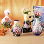 KAMMAK Colored Ceramic Vase, Beautiful Hand-Painted Decorative Vase, Modern Art Porcelain Vase for Flower Mantle Dining Table Centerpiece, Entryway Living Room Wedding...