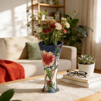 KAMMAK Colored Ceramic Vase, Beautiful Hand-Painted Decorative Vase, Modern Art Porcelain Vase for Flower Mantle Dining Table Centerpiece, Entryway Living Room Wedding...