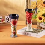 KAMMAK Colored Ceramic Vase, Beautiful Hand-Painted Decorative Vase, Modern Art Porcelain Vase for Flower Mantle Dining Table Centerpiece, Entryway Living Room Wedding...