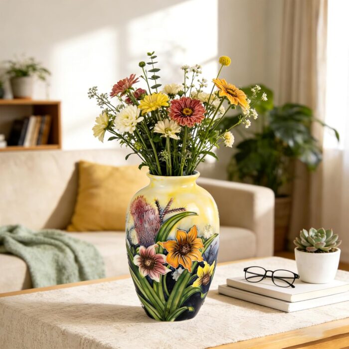 KAMMAK Colored Ceramic Vase, Beautiful Hand-Painted Decorative Vase, Modern Art Porcelain Vase for Flower Mantle Dining Table Centerpiece, Entryway Living Room Wedding...