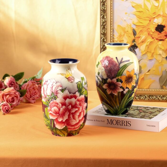 KAMMAK Colored Ceramic Vase, Beautiful Hand-Painted Decorative Vase, Modern Art Porcelain Vase for Flower Mantle Dining Table Centerpiece, Entryway Living Room Wedding...