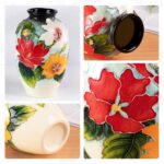 KAMMAK Colored Ceramic Vase, Beautiful Hand-Painted Decorative Vase, Modern Art Porcelain Vase for Flower Mantle Dining Table Centerpiece, Entryway Living Room Wedding...