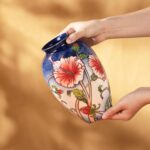 KAMMAK Colored Ceramic Vase, Beautiful Hand-Painted Decorative Vase, Modern Art Porcelain Vase for Flower Mantle Dining Table Centerpiece, Entryway Living Room Wedding...