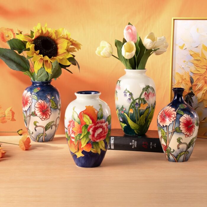 KAMMAK Colored Ceramic Vase, Beautiful Hand-Painted Decorative Vase, Modern Art Porcelain Vase for Flower Mantle Dining Table Centerpiece, Entryway Living Room Wedding...