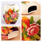 KAMMAK Colored Ceramic Vase, Beautiful Hand-Painted Decorative Vase, Modern Art Porcelain Vase for Flower Mantle Dining Table Centerpiece, Entryway Living Room Wedding...