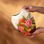KAMMAK Colored Ceramic Vase, Beautiful Hand-Painted Decorative Vase, Modern Art Porcelain Vase for Flower Mantle Dining Table Centerpiece, Entryway Living Room Wedding...